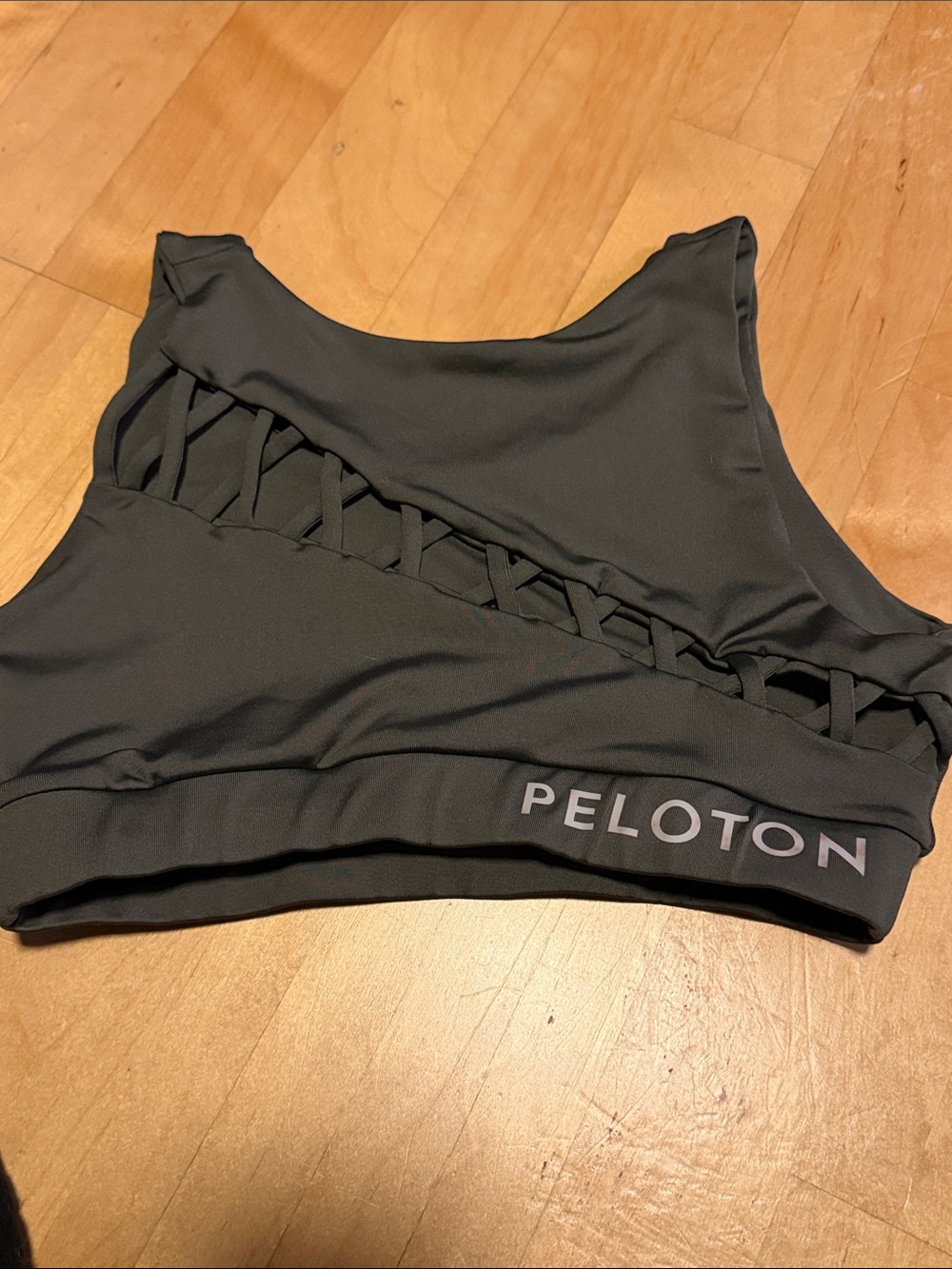 Peloton Black Bra with Crisscross Side Detail